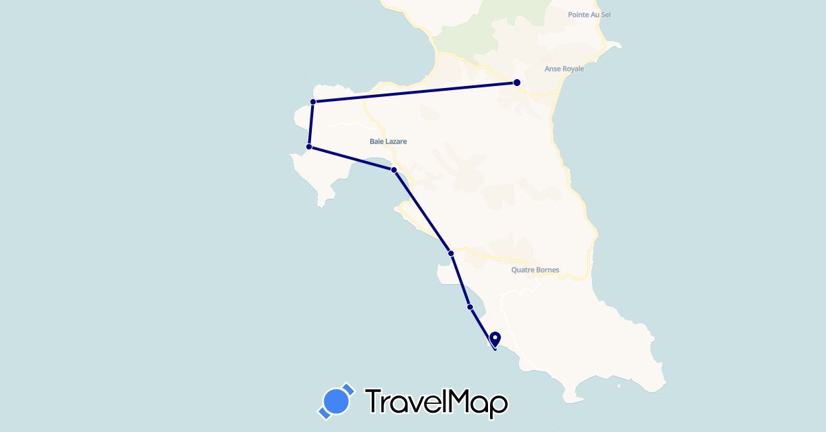 TravelMap itinerary: driving in Seychelles (Africa)